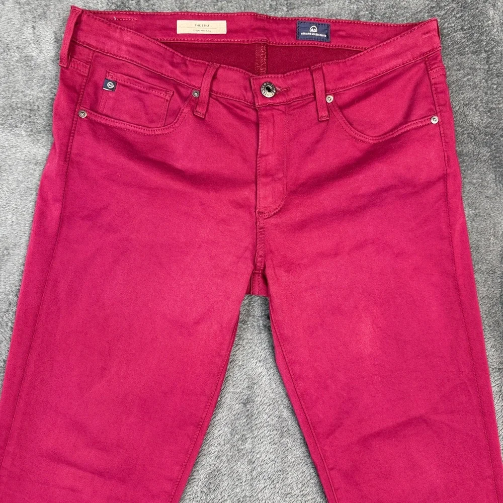 AG Adriano Goldschmied The Stilt Cigarette Leg Pink‎ Jeans Womens - Picture 2 of 15